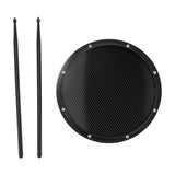Maxbell 12inch Practice Drum Pad Portable Drumsticks Included for Gifts Home Student Black