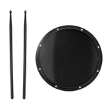 Maxbell 12inch Practice Drum Pad Portable Drumsticks Included for Gifts Home Student Black