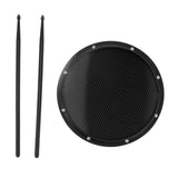 Maxbell 12inch Practice Drum Pad Portable Drumsticks Included for Gifts Home Student Black