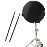 Maxbell 12inch Practice Drum Pad Portable Drumsticks Included for Gifts Home Student Black