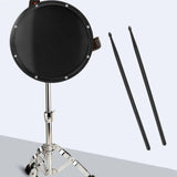 Maxbell 12inch Practice Drum Pad Portable Drumsticks Included for Gifts Home Student Black