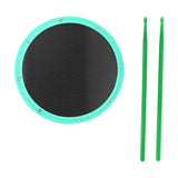 Maxbell 12inch Practice Drum Pad Portable Drumsticks Included for Gifts Home Student Green