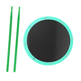 Maxbell 12inch Practice Drum Pad Portable Drumsticks Included for Gifts Home Student Green