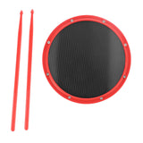 Maxbell 12inch Practice Drum Pad Portable Drumsticks Included for Gifts Home Student Red