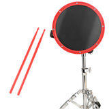 Maxbell 12inch Practice Drum Pad Portable Drumsticks Included for Gifts Home Student Red