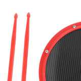 Maxbell 12inch Practice Drum Pad Portable Drumsticks Included for Gifts Home Student Red
