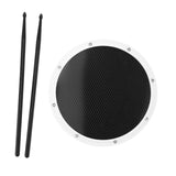 Maxbell 12inch Practice Drum Pad Portable Drumsticks Included for Gifts Home Student White