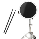 Maxbell 12inch Practice Drum Pad Portable Drumsticks Included for Gifts Home Student White