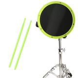 Maxbell 12inch Practice Drum Pad Portable Drumsticks Included for Gifts Home Student Shiny Green