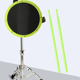 Maxbell 12inch Practice Drum Pad Portable Drumsticks Included for Gifts Home Student Shiny Green