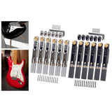 Maxbell 6 Strings Guitar Bridge Set with Nut and Wrench for Electric Guitar Upgrades Argent