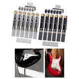 Maxbell 6 Strings Guitar Bridge Set with Nut and Wrench for Electric Guitar Upgrades Argent