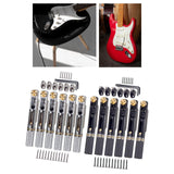 Maxbell 6 Strings Guitar Bridge Set with Nut and Wrench for Electric Guitar Upgrades Argent