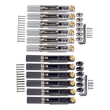 Maxbell 6 Strings Guitar Bridge Set with Nut and Wrench for Electric Guitar Upgrades Argent