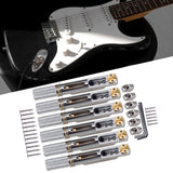 Maxbell 6 Strings Guitar Bridge Set with Nut and Wrench for Electric Guitar Upgrades Argent
