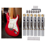 Maxbell 6 Strings Guitar Bridge Set with Nut and Wrench for Electric Guitar Upgrades Argent