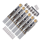 Maxbell 6 Strings Guitar Bridge Set with Nut and Wrench for Electric Guitar Upgrades Argent