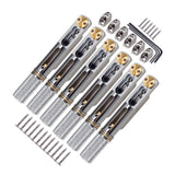 Maxbell 6 Strings Guitar Bridge Set with Nut and Wrench for Electric Guitar Upgrades Argent