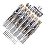 Maxbell 6 Strings Guitar Bridge Set with Nut and Wrench for Electric Guitar Upgrades Argent