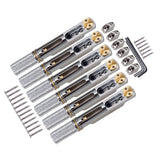 Maxbell 6 Strings Guitar Bridge Set with Nut and Wrench for Electric Guitar Upgrades Argent