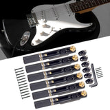 Maxbell 6 Strings Guitar Bridge Set with Nut and Wrench for Electric Guitar Upgrades Black