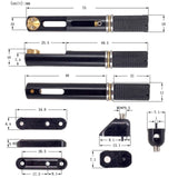 Maxbell 6 Strings Guitar Bridge Set with Nut and Wrench for Electric Guitar Upgrades Black