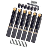 Maxbell 6 Strings Guitar Bridge Set with Nut and Wrench for Electric Guitar Upgrades Black