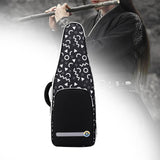 Maxbell Flute Storage Case Bag Patterned Flute Handbag for Vertical Flutes Recorders black