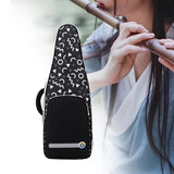 Maxbell Flute Storage Case Bag Patterned Flute Handbag for Vertical Flutes Recorders black