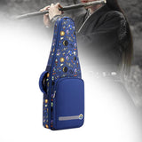 Maxbell Flute Storage Case Bag Patterned Flute Handbag for Vertical Flutes Recorders blue