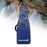 Maxbell Flute Storage Case Bag Patterned Flute Handbag for Vertical Flutes Recorders blue