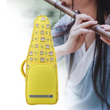 Maxbell Flute Storage Case Bag Patterned Flute Handbag for Vertical Flutes Recorders yellow