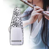 Maxbell Flute Storage Case Bag Patterned Flute Handbag for Vertical Flutes Recorders white