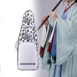 Maxbell Flute Storage Case Bag Patterned Flute Handbag for Vertical Flutes Recorders white