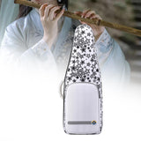 Maxbell Flute Storage Case Bag Patterned Flute Handbag for Vertical Flutes Recorders white