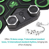 Maxbell Electric Practice Drum Practice Drum Pad Machine for Children Boys and Girls White