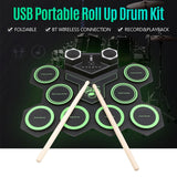 Maxbell Electric Practice Drum Practice Drum Pad Machine for Children Boys and Girls White