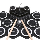 Maxbell Electric Practice Drum Practice Drum Pad Machine for Children Boys and Girls White