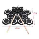 Maxbell Electric Practice Drum Practice Drum Pad Machine for Children Boys and Girls White