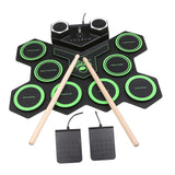 Maxbell Electric Practice Drum Practice Drum Pad Machine for Children Boys and Girls Green