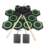 Maxbell Electric Practice Drum Practice Drum Pad Machine for Children Boys and Girls Green