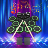 Maxbell Electric Practice Drum Practice Drum Pad Machine for Children Boys and Girls Green