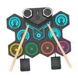 Maxbell Electric Practice Drum Practice Drum Pad Machine for Children Boys and Girls Colorful