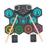 Maxbell Electric Practice Drum Practice Drum Pad Machine for Children Boys and Girls Colorful