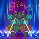 Maxbell Electric Practice Drum Practice Drum Pad Machine for Children Boys and Girls Colorful