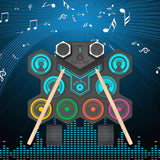 Maxbell Electric Practice Drum Practice Drum Pad Machine for Children Boys and Girls Colorful