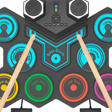 Maxbell Electric Practice Drum Practice Drum Pad Machine for Children Boys and Girls Colorful