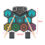 Maxbell Electric Practice Drum Practice Drum Pad Machine for Children Boys and Girls Colorful
