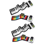 Maxbell Roll up Piano Electric Hand Roll Piano Keyboard for Programming Travel Adult 37 keys black white