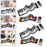 Maxbell Roll up Piano Electric Hand Roll Piano Keyboard for Programming Travel Adult 37 keys black white